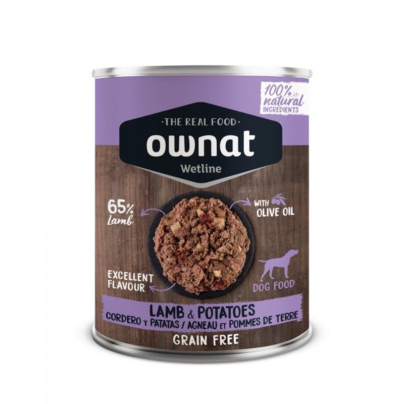 OWNAT Wetline Lam & Potet (395g) – 100% Naturlig og Kornfritt Våtfôr til Hund