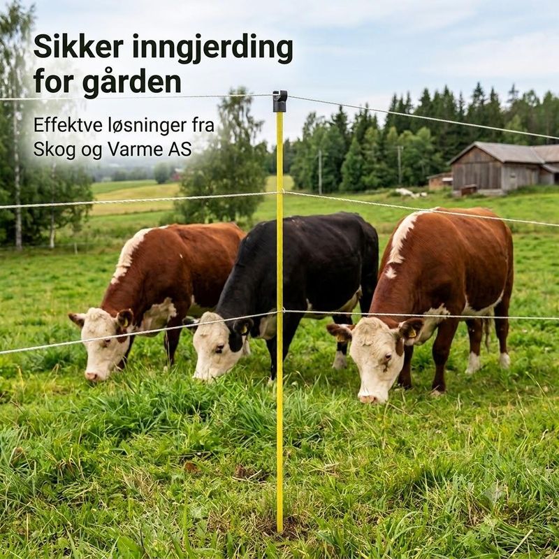 Glassfiberstolpe 152 cm (10-pk) – Robust og fleksibel gjerdehøyde for hest og storfe