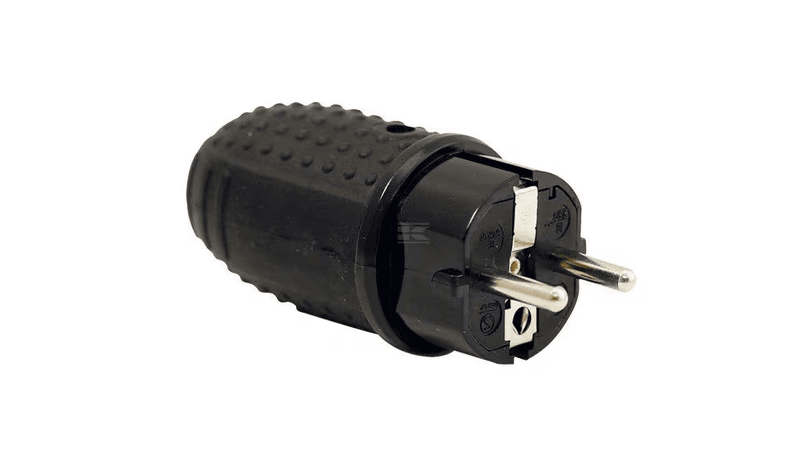 Støpsel med gummibeskytelse 16a/230v maks 3g 2,5 mm1 ip44 med jo