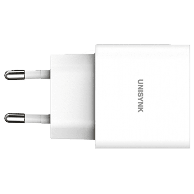 Hovedbilde Unisynk USB-C Slim vegg USB-lader hvit