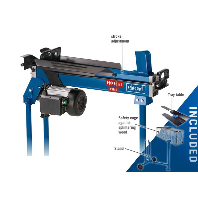 Scheppach HL760LS Vedkløyver (7 tonn) – Effektiv og ergonomisk vedkløyving
