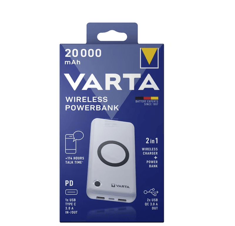 Trådløs Powerbank 20000 